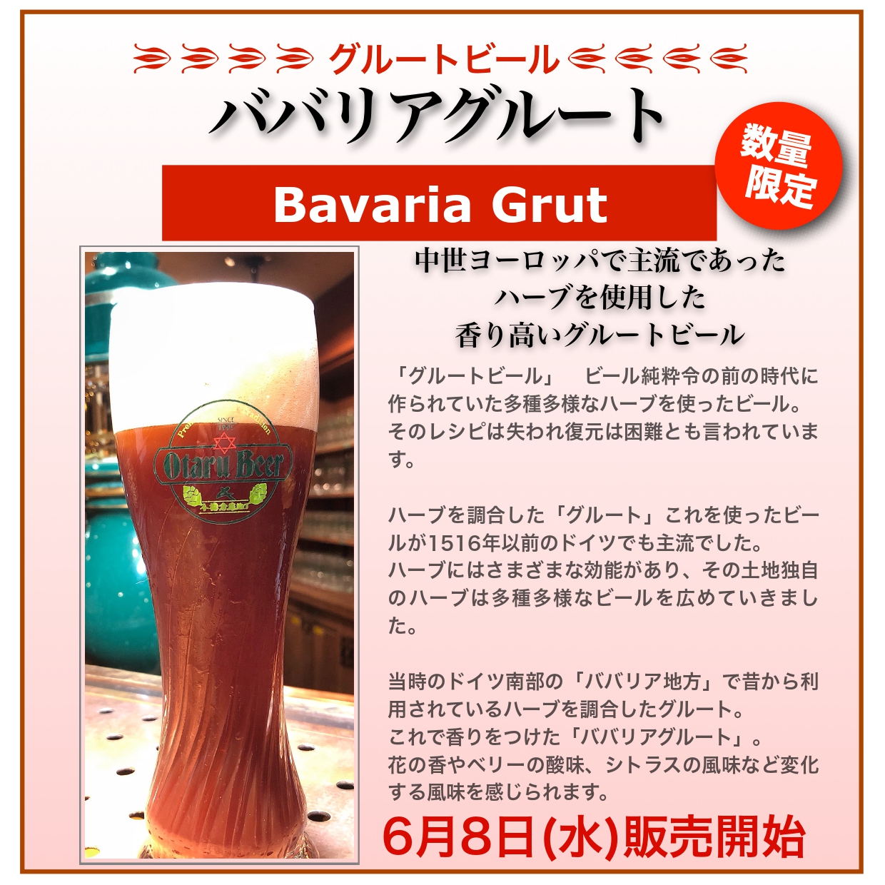 6月8日(水)小樽倉庫No.1「グルートビール」発売